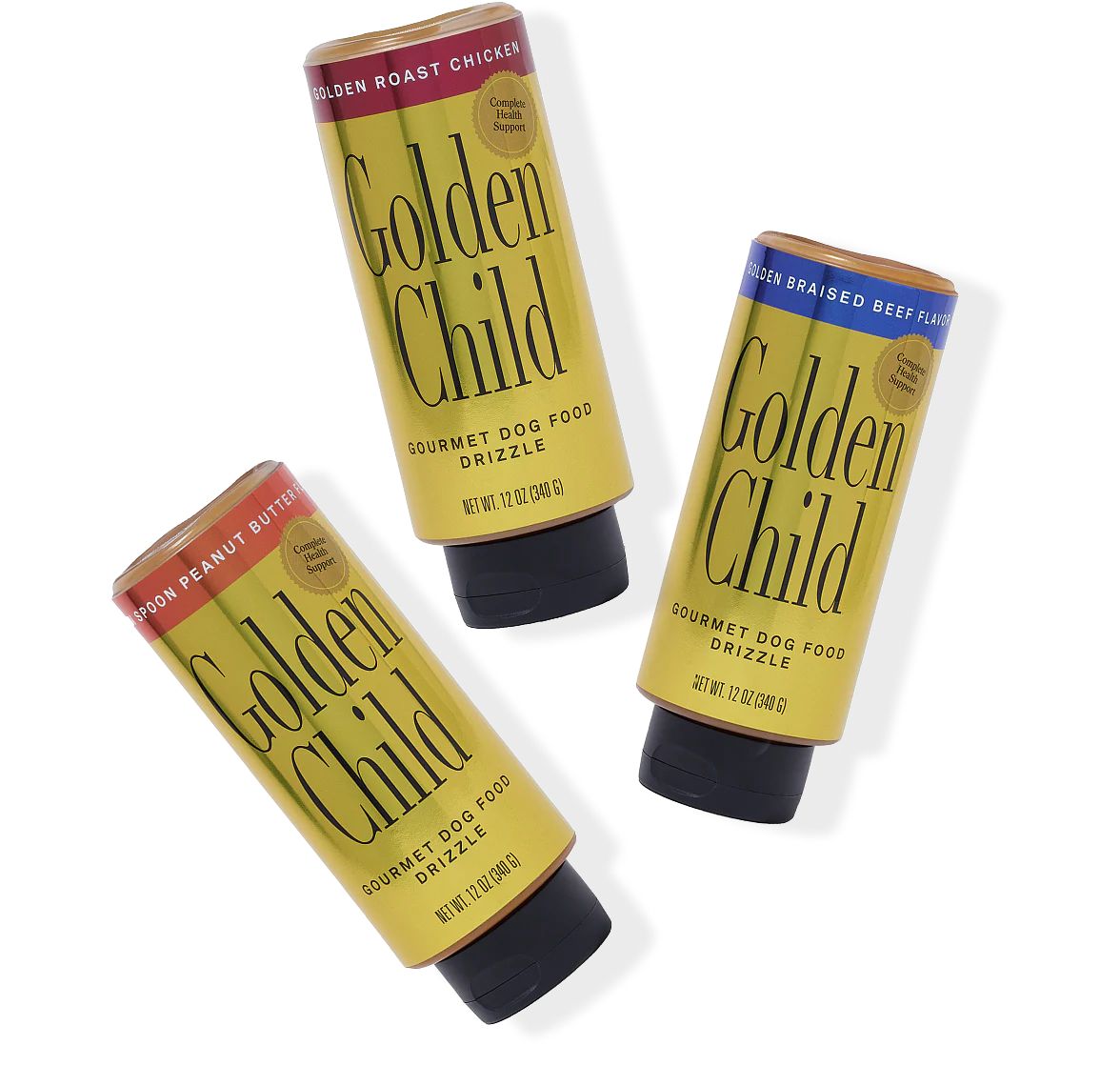 Golden Child drizzle bottles